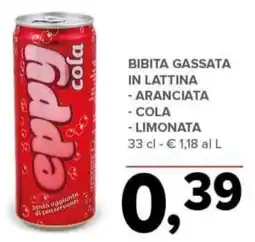 Todis Bibita gassata in lattina aranciata/cola e limonata offerta