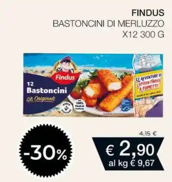 Coop FINDUS Bastoncini di Merluzzo x12 300 g offerta