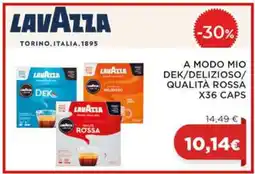 Coop Lavazza A Modo Mio Dek/Delizioso/Qualità Rossa X36 Caps offerta