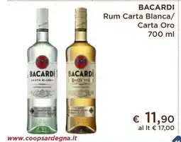 Coop BACARDI Rum Carta Blanca/Carta Oro 700 ml offerta