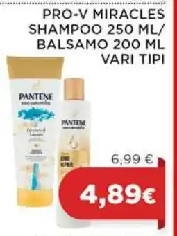 Coop PRO-V MIRACLES SHAMPOO 250 ML/BALSAMO 200 ML offerta