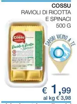 Coop COSSU RAVIOLI DI RICOTTA E SPINACI offerta