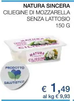 Coop NATURA SINCERA CILIEGINE DI MOZZARELLA SENZA LATTOSIO offerta