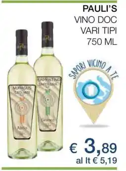 Coop PAULI'S VINO DOC offerta