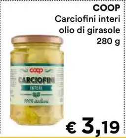 Coop COOP Carciofini interi olio di girasole offerta
