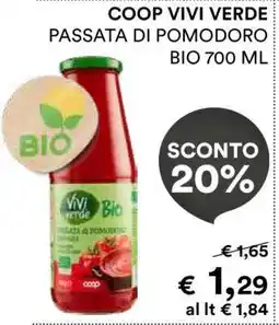 Coop COOP VIVI VERDE PASSATA DI POMODORO BIO 700 ML offerta