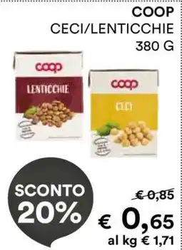 Coop COOP CECI/LENTICCHIE 380 G offerta