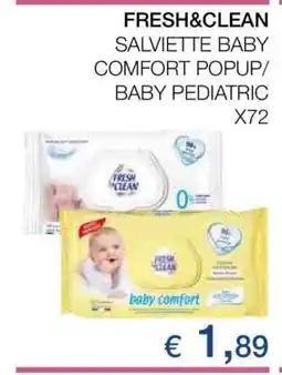 Coop FRESH&CLEAN SALVIETTE BABY COMFORT POPUP/BABY PEDIATRIC X72 offerta