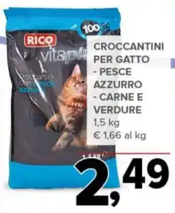 Todis Rico croccantini per gatto pesce azzuro/ carne e verdure offerta