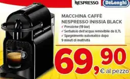 Todis Delonghi macchina caffè nespresso inissia black offerta