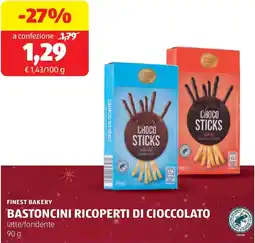 ALDI Finest bakery bastoncini ricoperti di cioccolato offerta