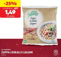 ALDI All seasons zuppa cereali e legumi offerta