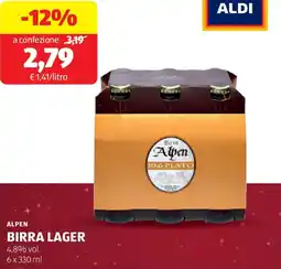 ALDI Alpen birra lager offerta