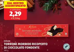 ALDI Monarc torrone morbido ricoperto di cioccolato fondente offerta