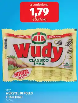 ALDI Wudy würstel di pollo e tacchino offerta