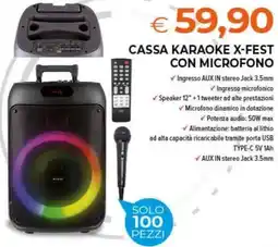 Todis Cassa karaoke x-fest con microfono offerta