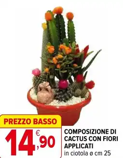 Iperal Composizione di cactus con fiori applicati offerta