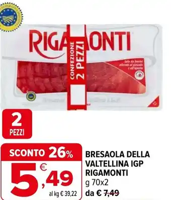 Iperal Bresaola della valtellina igp RIGAMONTI offerta