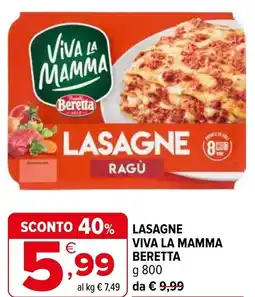 Iperal Lasagne viva la mamma BERETTA offerta