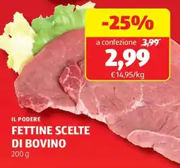ALDI Il podere fettine scelte di bovino offerta