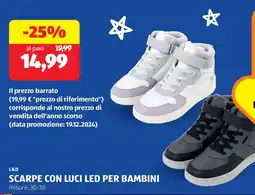 ALDI L&d scarpe con luci led per bambini offerta