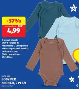 ALDI Lily & dan body per neonati, 2 pezzi offerta
