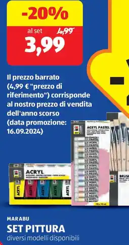 ALDI Marabu set pittura offerta