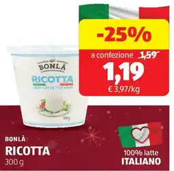 ALDI Bonlà ricotta offerta