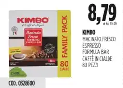 Carico Cash & Carry Kimbo macinato fresco espresso formula bar caffè in cialde 80 pezzi offerta