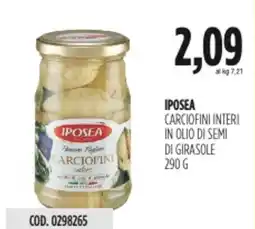 Carico Cash & Carry Iposea carciofini interi in olio di semi di girasole offerta