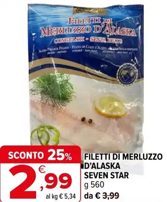 Iperal Filetti di merluzzo d'alaska seven star offerta
