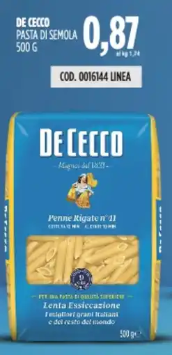 Carico Cash & Carry De cecco pasta di semola offerta