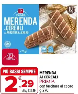 Iperal Merenda ai cereali con farcitura al cacao offerta