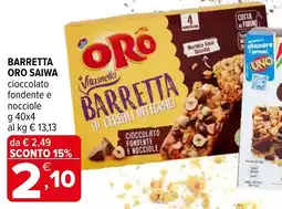 Iperal Barretta oro saiwa cioccolato fondente e nocciole offerta