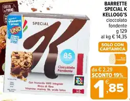 Iperal Barrette special k kellogg's cioccolato fondente offerta