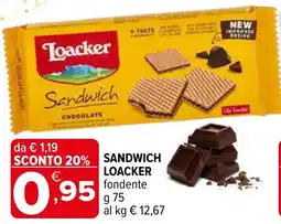 Iperal Sandwich loacker fondente offerta