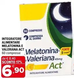 Iperal Integratore alimentare melatonina e valeriana ACT offerta