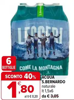 Iperal Acqua s.bernardo naturale offerta