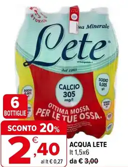 Iperal Acqua LETE offerta