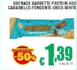 Sacoph Grenade barrette protein caramello-fondente-oreo-white offerta