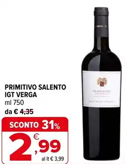 Iperal Primitivo salento igt verga offerta