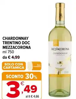 Iperal Chardonnay trentino doc MEZZACORONA offerta