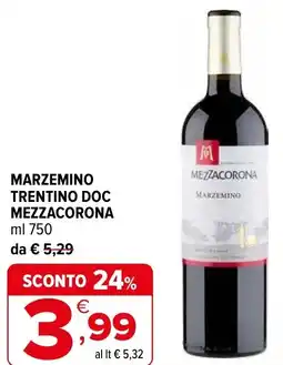 Iperal Marzemino trentino doc MEZZACORONA offerta