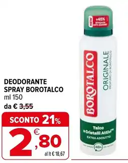Iperal Deodorante spray BOROTALCO offerta