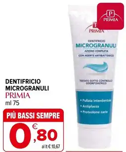 Iperal Dentifricio microgranuli PRIMIA offerta