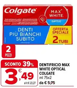 Iperal Dentifricio max white optical COLGATE offerta