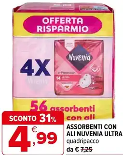 Iperal Assorbenti con ali nuvenia ultra quadripacco offerta
