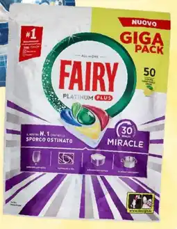 Iperal Detersivo lavastoviglie miracle fairy platinum 50 caps, limone offerta
