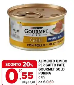Iperal Alimento umido per gatto paté gourmet gold PURINA offerta
