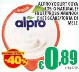 Sacoph Alpro yogurt soya naturale/ frutti rossi/mango chees cake/torta di mele offerta